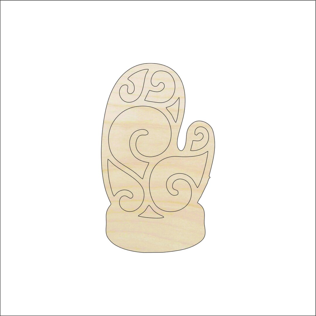 Clothing Mitten - Laser Cut Out Unfinished Wood Craft Shape XMS9 Clothing Mitten - Laser Cut Out Unfinished Wood Craft Shape XMS9