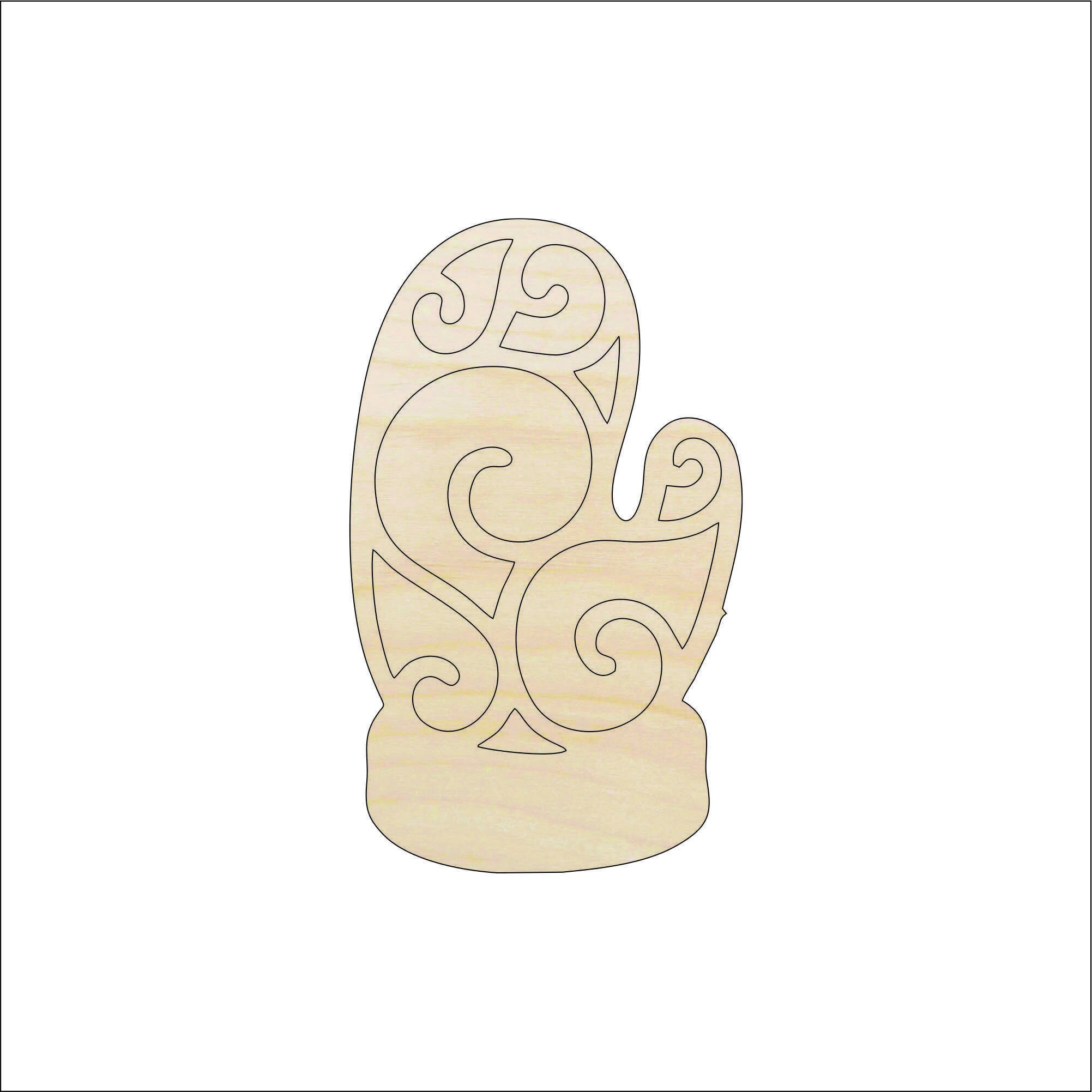 Clothing Mitten - Laser Cut Out Unfinished Wood Craft Shape XMS9 Clothing Mitten - Laser Cut Out Unfinished Wood Craft Shape XMS9