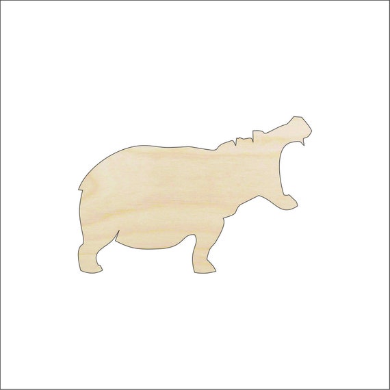 Hippo - Laser Cut Out Unfinished Wood Craft Shape HIP3 Hippo - Laser Cut Out Unfinished Wood Craft Shape HIP3