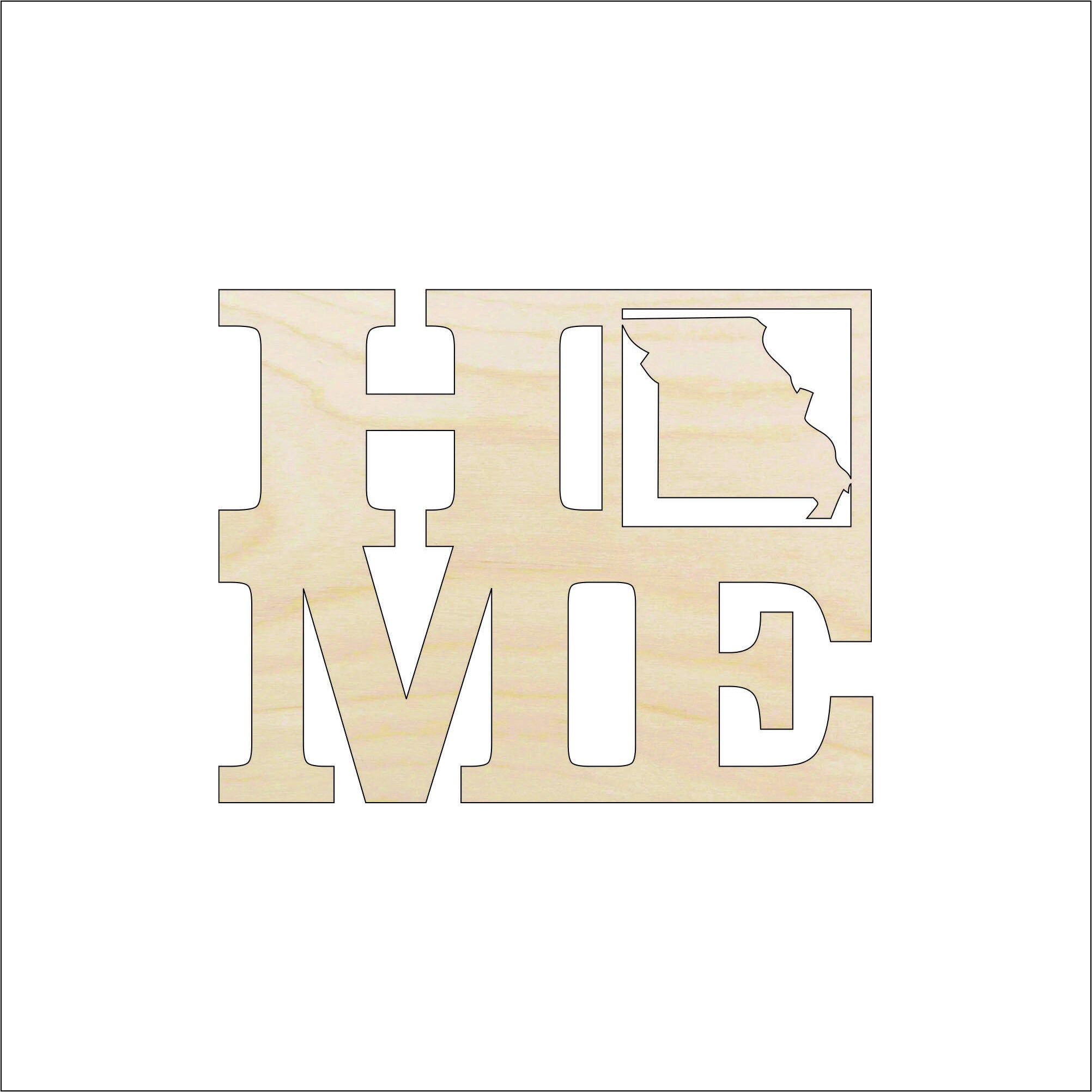 State Missouri Home - Laser Cut Out Unfinished Wood Craft Shape STAT42 State Missouri Home - Laser Cut Out Unfinished Wood Craft Shape STAT42