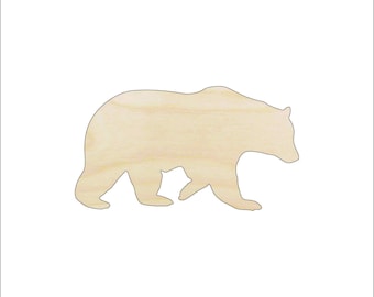 Bear - Wood Craft Shape Laser Cut Out & Unfinished DIY Craft Supply  BER11