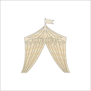Tent Circus - Laser Cut Out Unfinished Wood Craft Shape CRC13 Tent Circus - Laser Cut Out Unfinished Wood Craft Shape CRC13