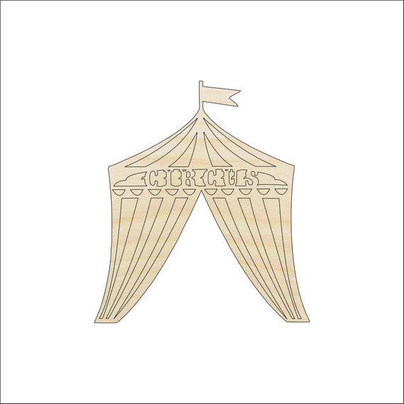 Tent Circus - Laser Cut Out Unfinished Wood Craft Shape CRC13 Tent Circus - Laser Cut Out Unfinished Wood Craft Shape CRC13