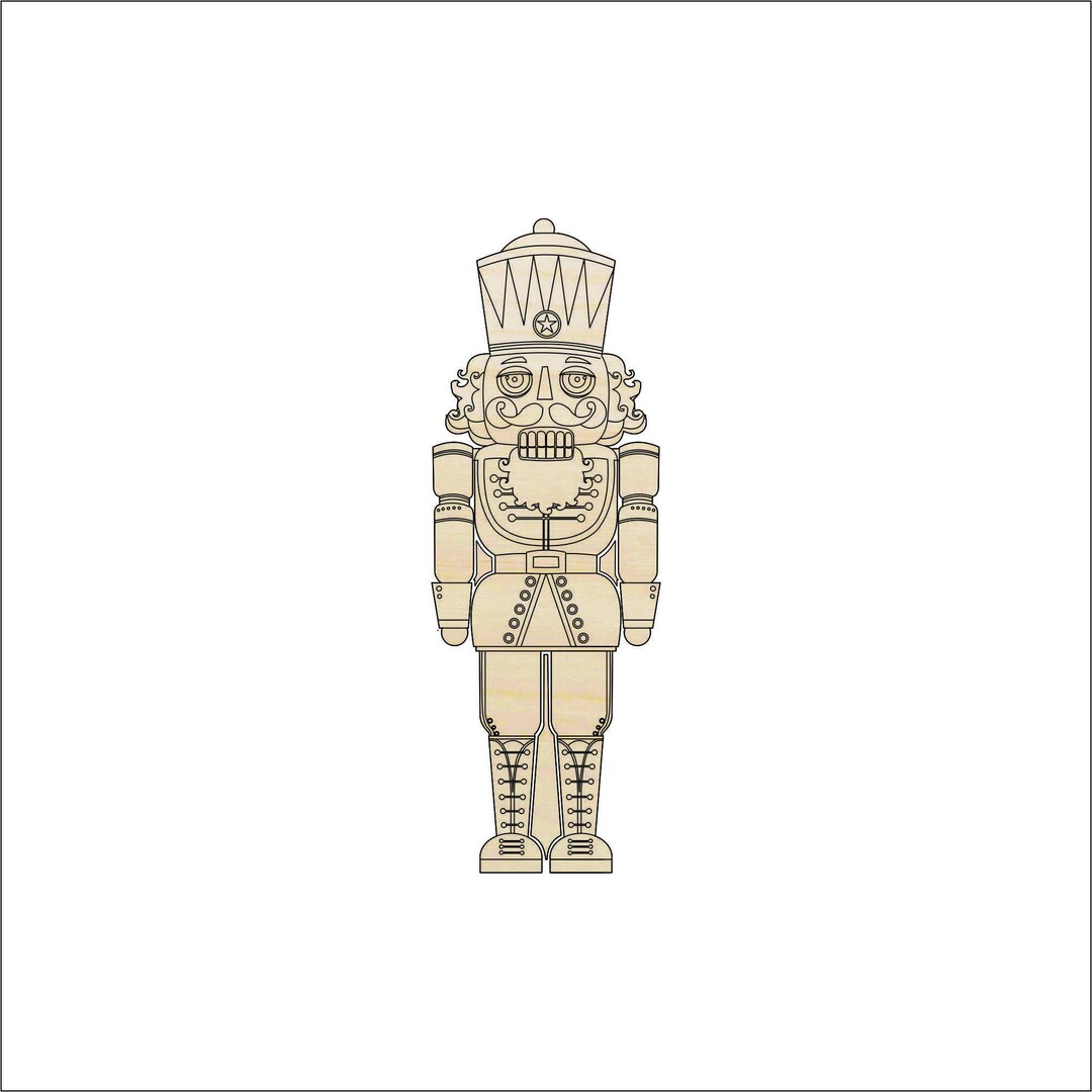 Nutcracker - Laser Cut Out Unfinished Wood Craft Shape XMS161 Nutcracker - Laser Cut Out Unfinished Wood Craft Shape XMS161