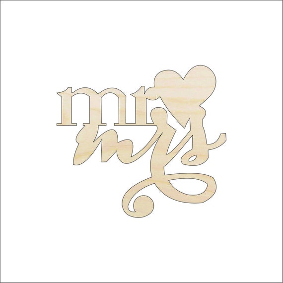 Word Mr & Mrs - Laser Cut Out Unfinished Wood Craft Shape WDG21 Word Mr & Mrs - Laser Cut Out Unfinished Wood Craft Shape WDG21