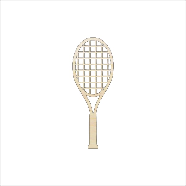 Sport Tennis Racket - Laser Cut Out Unfinished Wood Shape Craft Supply SPT165