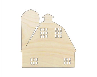 Building Barn - Laser Cut Out Unfinished Wood Craft Shape BLD64 Building Barn - Laser Cut Out Unfinished Wood Craft Shape BLD64