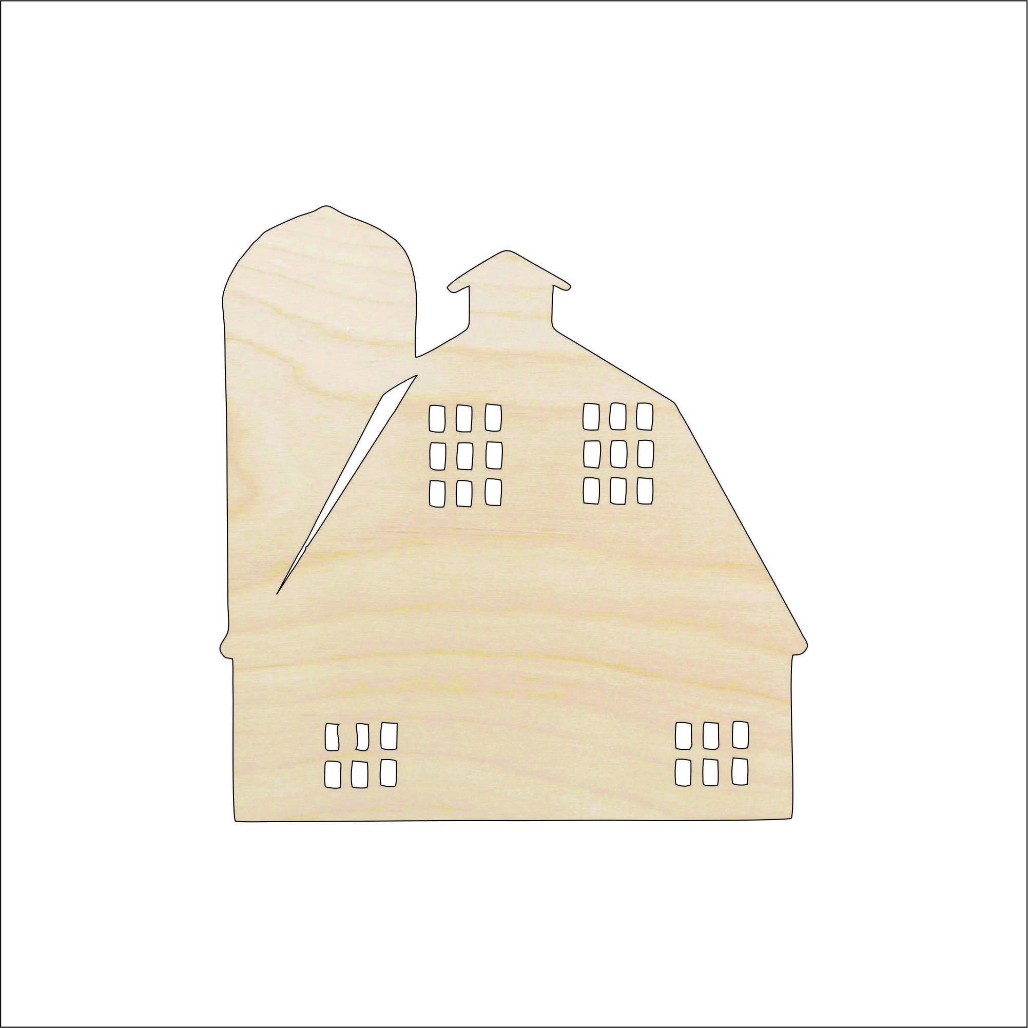 Building Barn - Laser Cut Out Unfinished Wood Craft Shape BLD64 Building Barn - Laser Cut Out Unfinished Wood Craft Shape BLD64