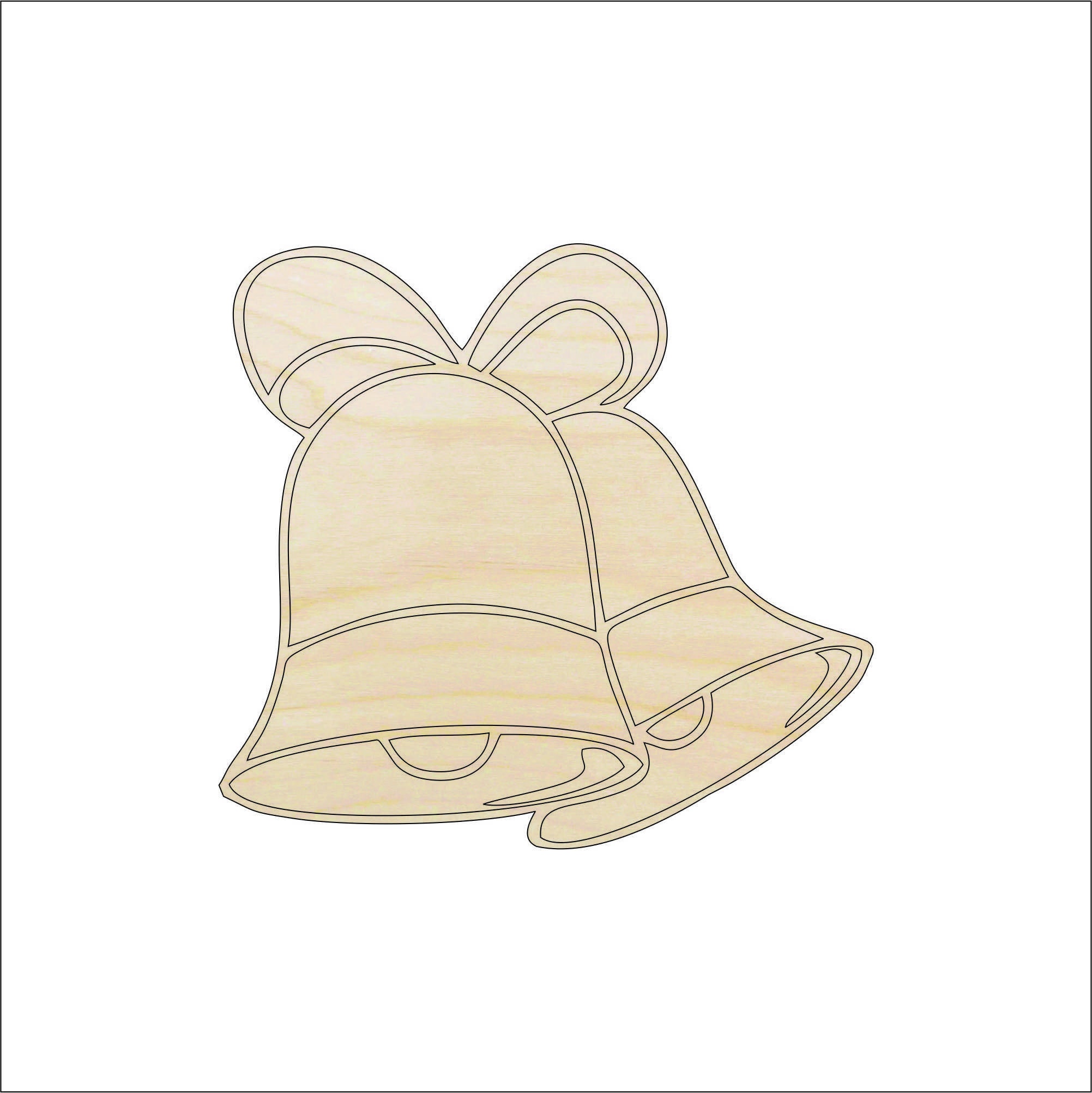 Music Bell - Laser Cut Out Unfinished Wood Craft Shape XMS50 Music Bell - Laser Cut Out Unfinished Wood Craft Shape XMS50