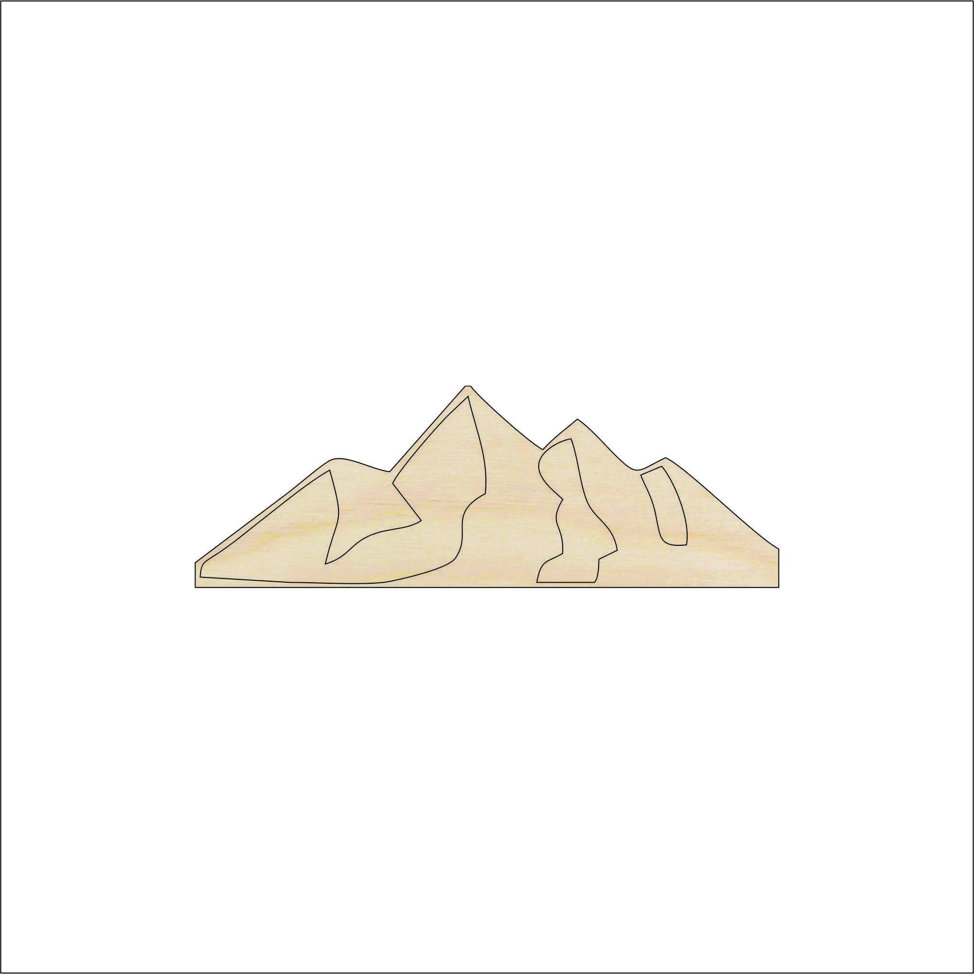 Mountains - Laser Cut Out Unfinished Wood Craft Shape XTR40 Mountains - Laser Cut Out Unfinished Wood Craft Shape XTR40