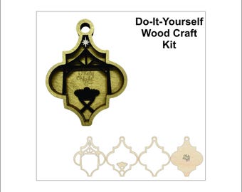 3D Ornament Joy 4 Pieces Laser Cut Out Unfinished ORN183 3D Ornament Joy 4 Pieces Laser Cut Out Unfinished ORN183
