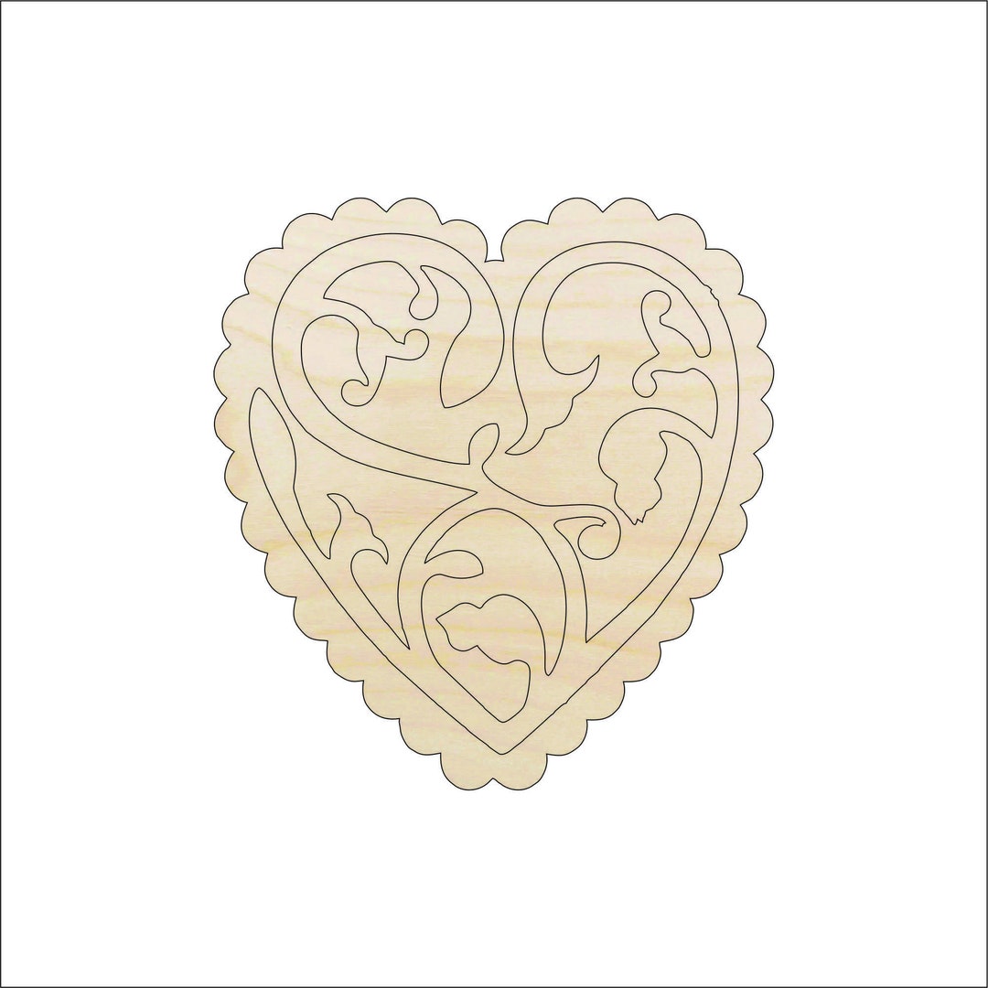 Heart - Laser Cut Out Unfinished Wood Craft Shape HRT15 Heart - Laser Cut Out Unfinished Wood Craft Shape HRT15