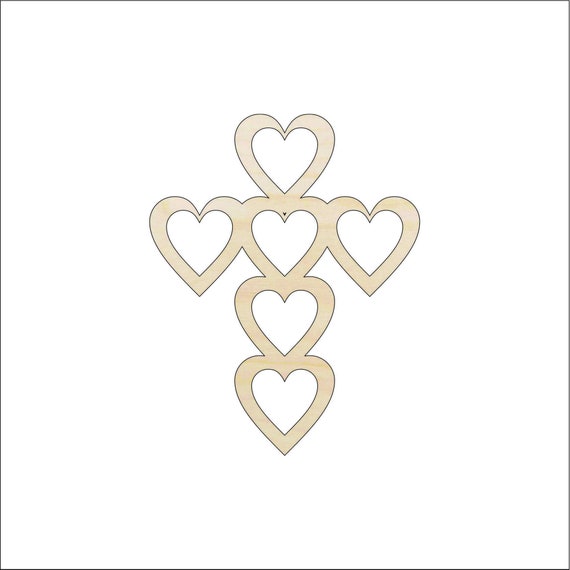 Cross - Laser Cut Out Unfinished Wood Craft Shape REL6 Cross - Laser Cut Out Unfinished Wood Craft Shape REL6