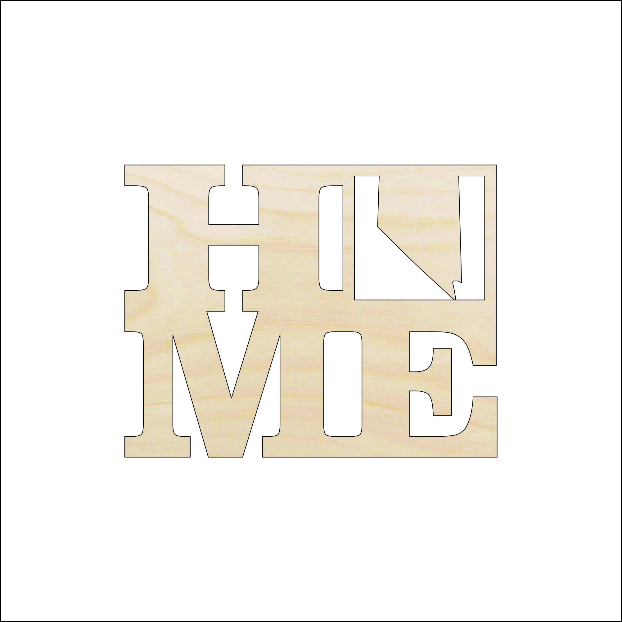 State Nevada Home - Laser Cut Out Unfinished Wood Craft Shape STAT22 State Nevada Home - Laser Cut Out Unfinished Wood Craft Shape STAT22