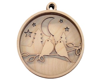 3D Ornament Bird 6 Pieces Laser Cut Out Unfinished ORN77 3D Ornament Bird 6 Pieces Laser Cut Out Unfinished ORN77