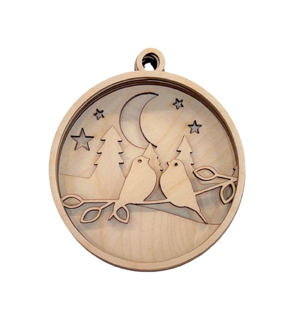 3D Ornament Bird3 Pieces Laser Cut Out Unfinished ORN131 3D Ornament Bird3 Pieces Laser Cut Out Unfinished ORN131