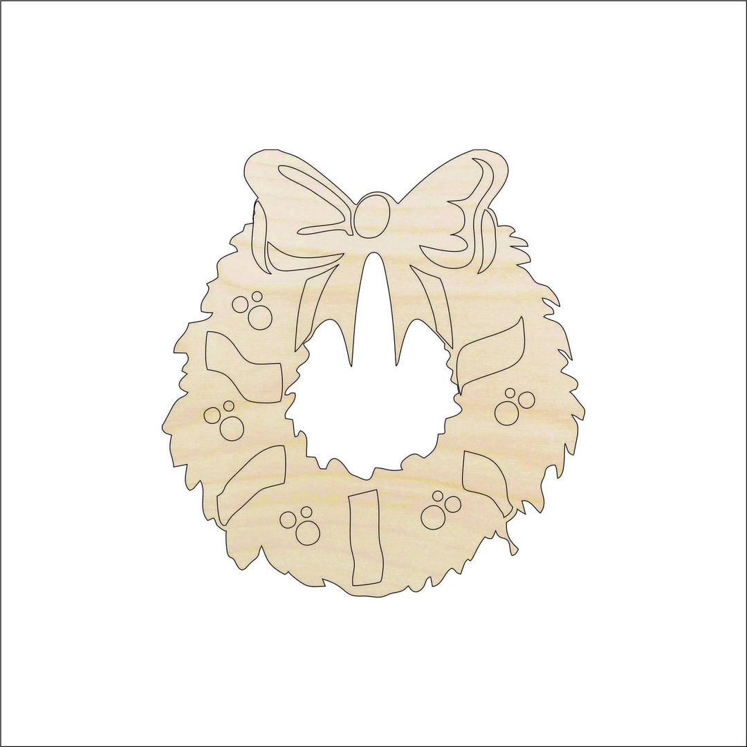 Wreath - Laser Cut Out Unfinished Wood Craft Shape XMS105 Wreath - Laser Cut Out Unfinished Wood Craft Shape XMS105
