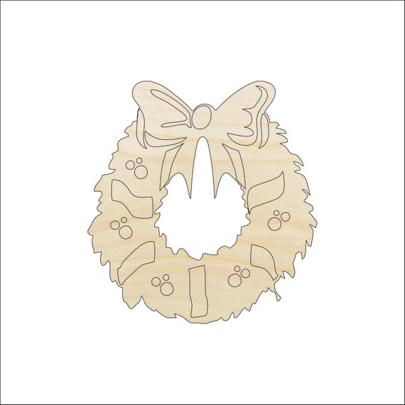 Wreath - Laser Cut Out Unfinished Wood Craft Shape XMS105 Wreath - Laser Cut Out Unfinished Wood Craft Shape XMS105