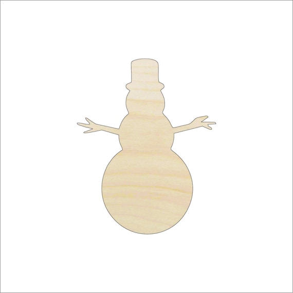 Snowman - Laser Cut Out Unfinished Wood Craft Shape XMS129 Snowman - Laser Cut Out Unfinished Wood Craft Shape XMS129