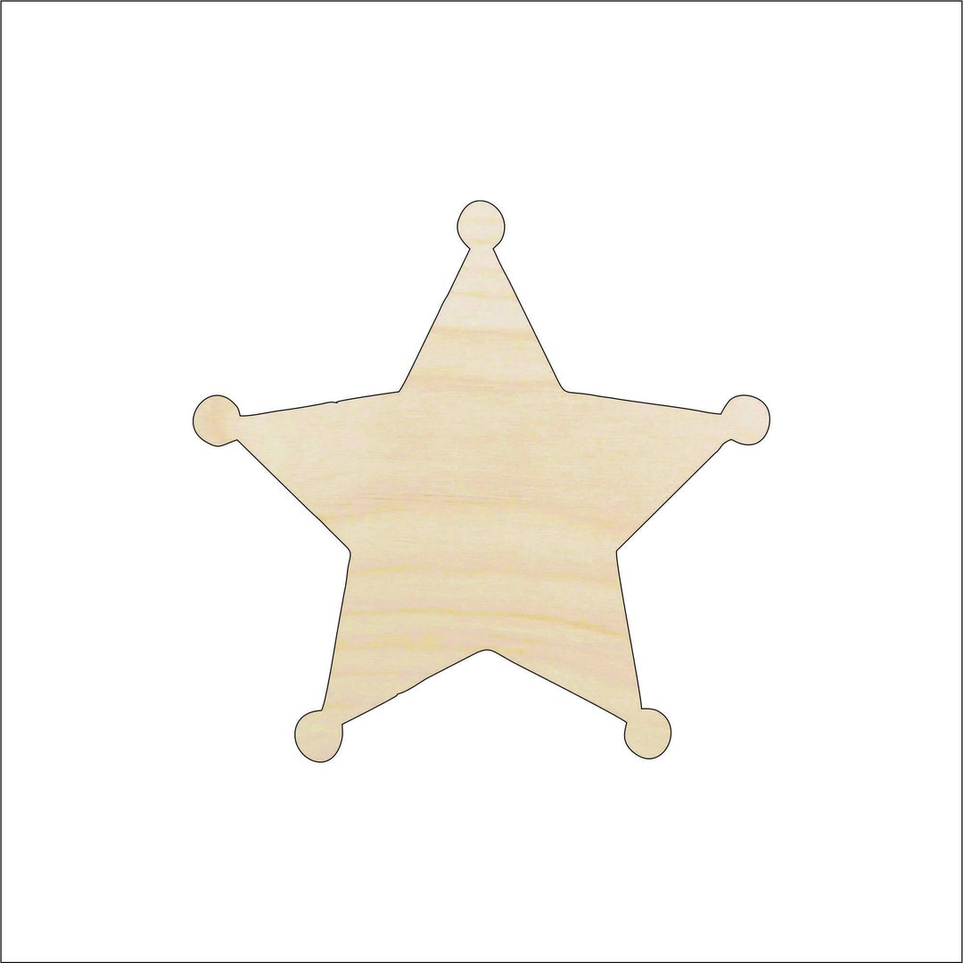 Badge - Laser Cut Out Unfinished Wood Craft Shape BDG16 Badge - Laser Cut Out Unfinished Wood Craft Shape BDG16