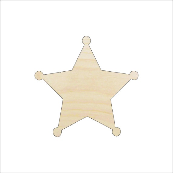 Badge - Laser Cut Out Unfinished Wood Craft Shape BDG16 Badge - Laser Cut Out Unfinished Wood Craft Shape BDG16