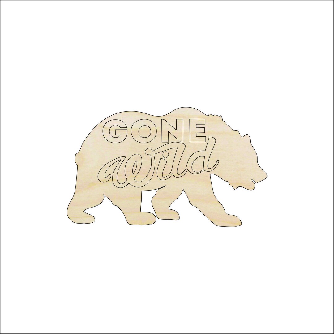 Bear - Laser Cut Out Unfinished Wood Craft Shape BER45 Bear - Laser Cut Out Unfinished Wood Craft Shape BER45