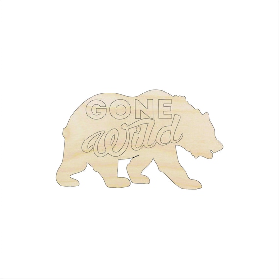 Bear - Laser Cut Out Unfinished Wood Craft Shape BER45 Bear - Laser Cut Out Unfinished Wood Craft Shape BER45