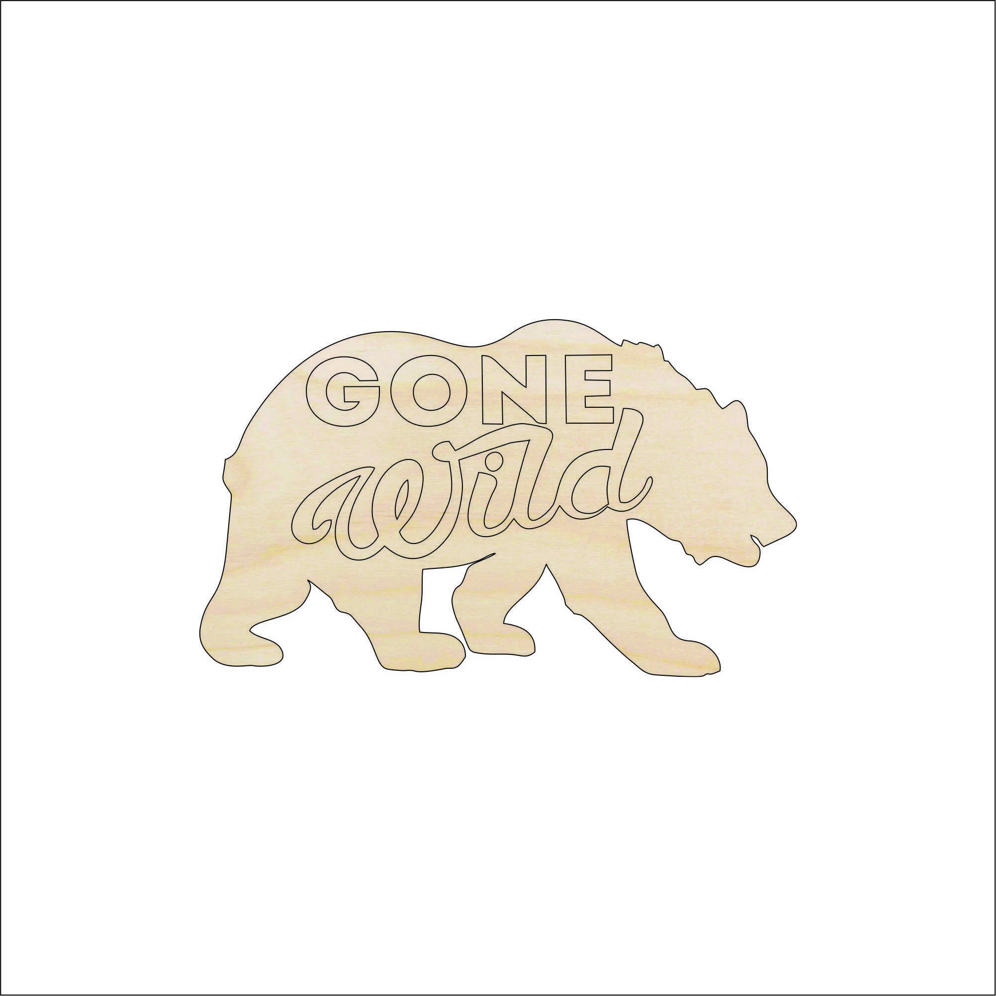 Bear - Laser Cut Out Unfinished Wood Craft Shape BER45 Bear - Laser Cut Out Unfinished Wood Craft Shape BER45