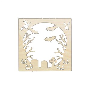 Scene Halloween - Laser Cut Out Unfinished Wood Craft Shape FAL33 Scene Halloween - Laser Cut Out Unfinished Wood Craft Shape FAL33