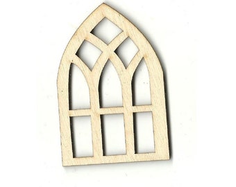 Window - Laser Cut Out Unfinished Wood Shape Craft Supply BLD4