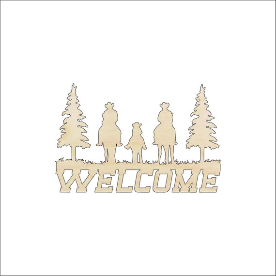 Sign Welcome Cowboy - Laser Cut Out Unfinished Wood Craft Shape SGN97 Sign Welcome Cowboy - Laser Cut Out Unfinished Wood Craft Shape SGN97