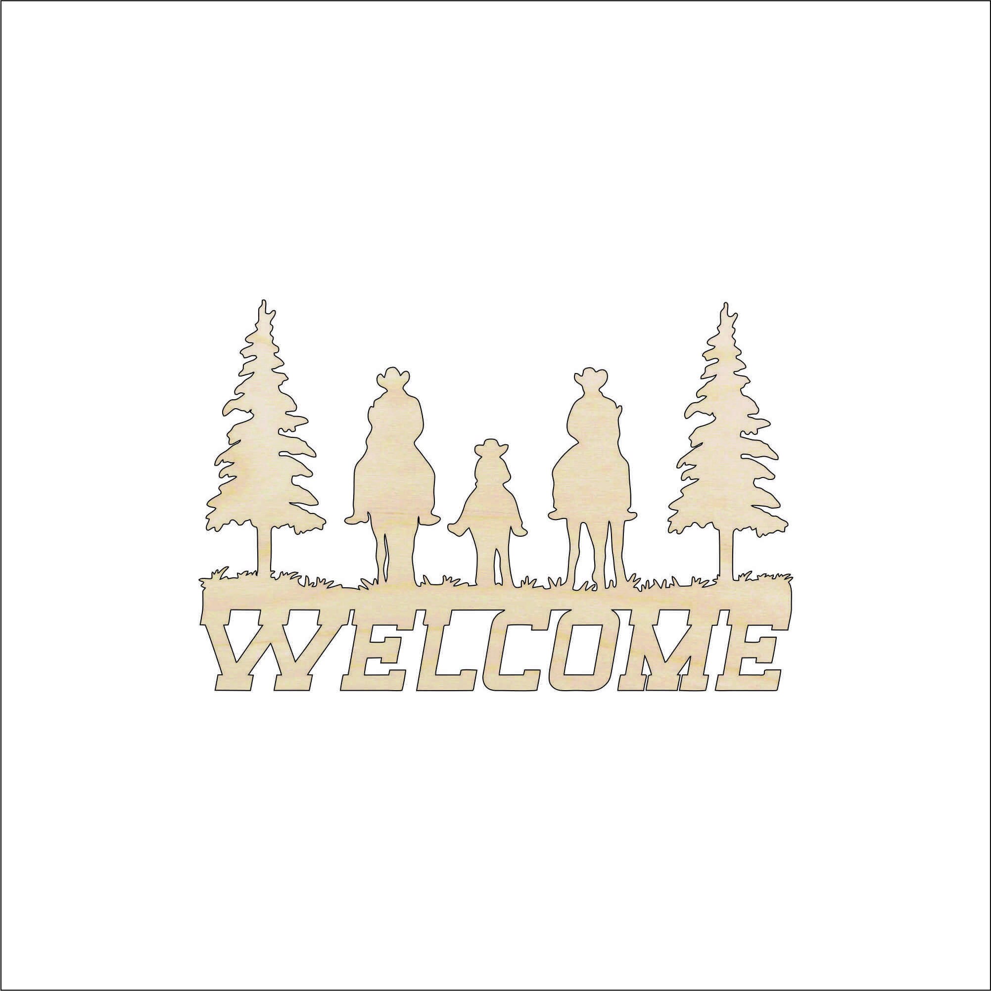 Sign Welcome Cowboy - Laser Cut Out Unfinished Wood Craft Shape SGN97 Sign Welcome Cowboy - Laser Cut Out Unfinished Wood Craft Shape SGN97