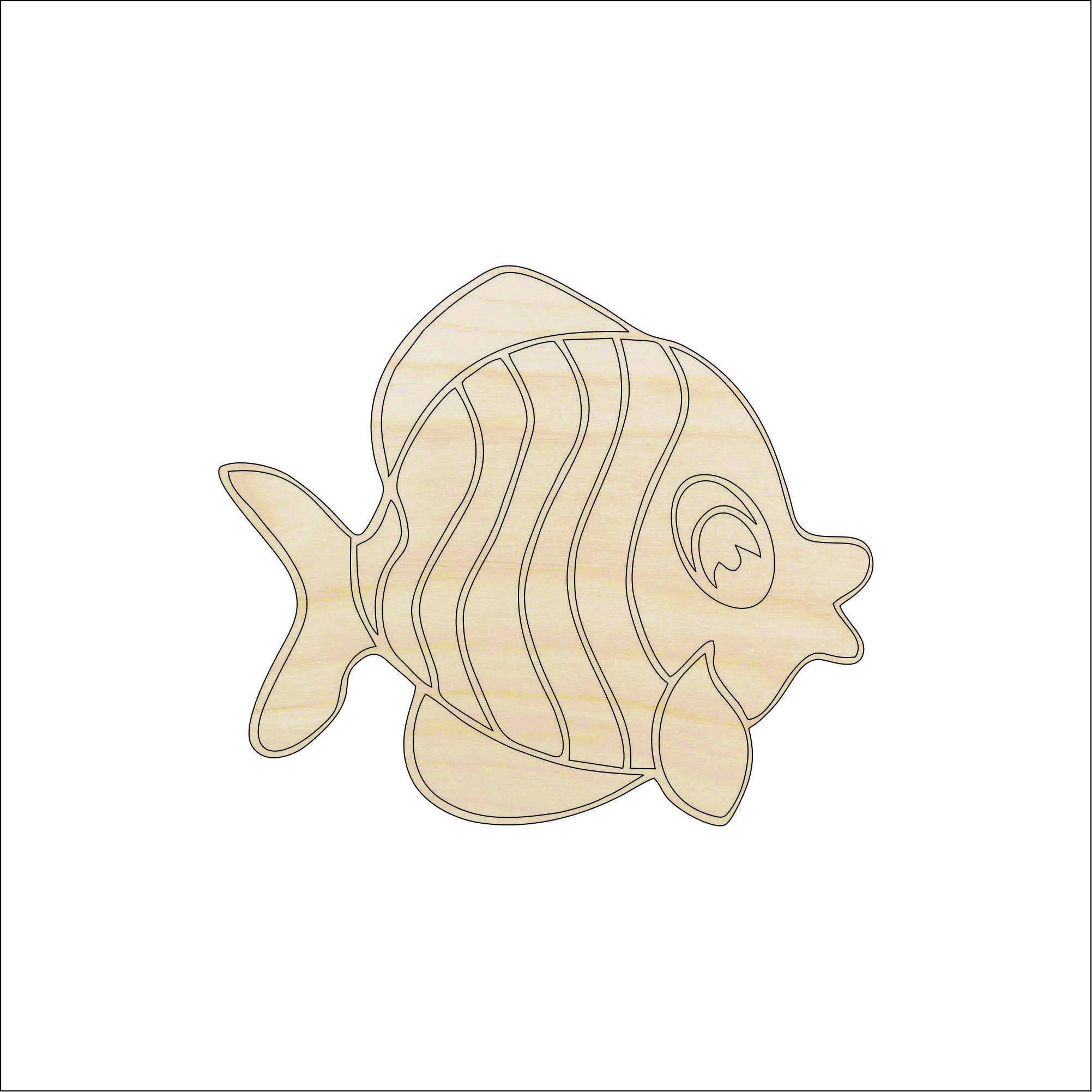 Fish - Laser Cut Out Unfinished Wood Craft Shape FSH3 Fish - Laser Cut Out Unfinished Wood Craft Shape FSH3