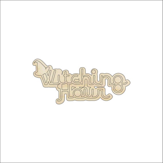 Word Witching Hour - Laser Cut Out Unfinished Wood Craft Shape FAL180 Word Witching Hour - Laser Cut Out Unfinished Wood Craft Shape FAL180