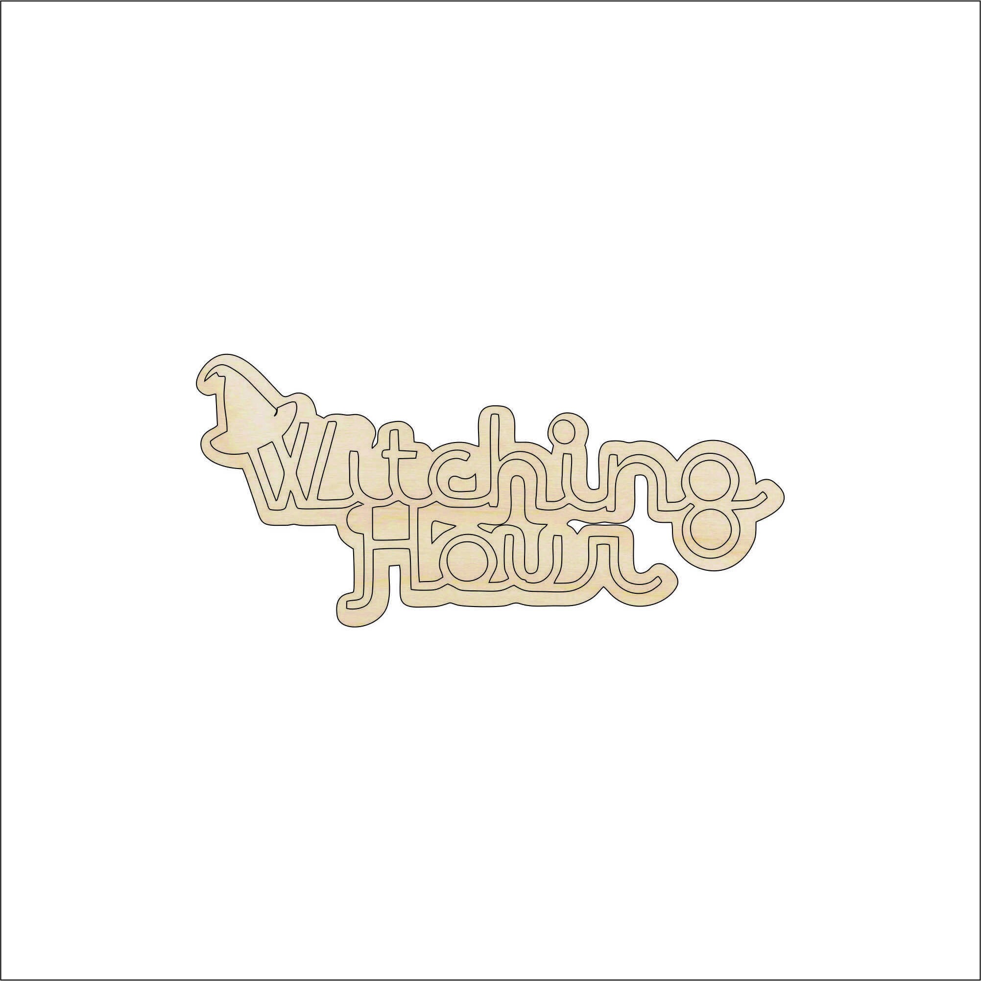 Word Witching Hour - Laser Cut Out Unfinished Wood Craft Shape FAL180 Word Witching Hour - Laser Cut Out Unfinished Wood Craft Shape FAL180
