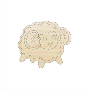 Sheep - Laser Cut Out Unfinished Engraved Wood Shape Craft Supply SHP1