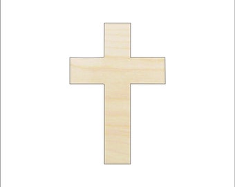 Cross - Laser Cut Out Unfinished Wood Craft Shape REL59 Cross - Laser Cut Out Unfinished Wood Craft Shape REL59