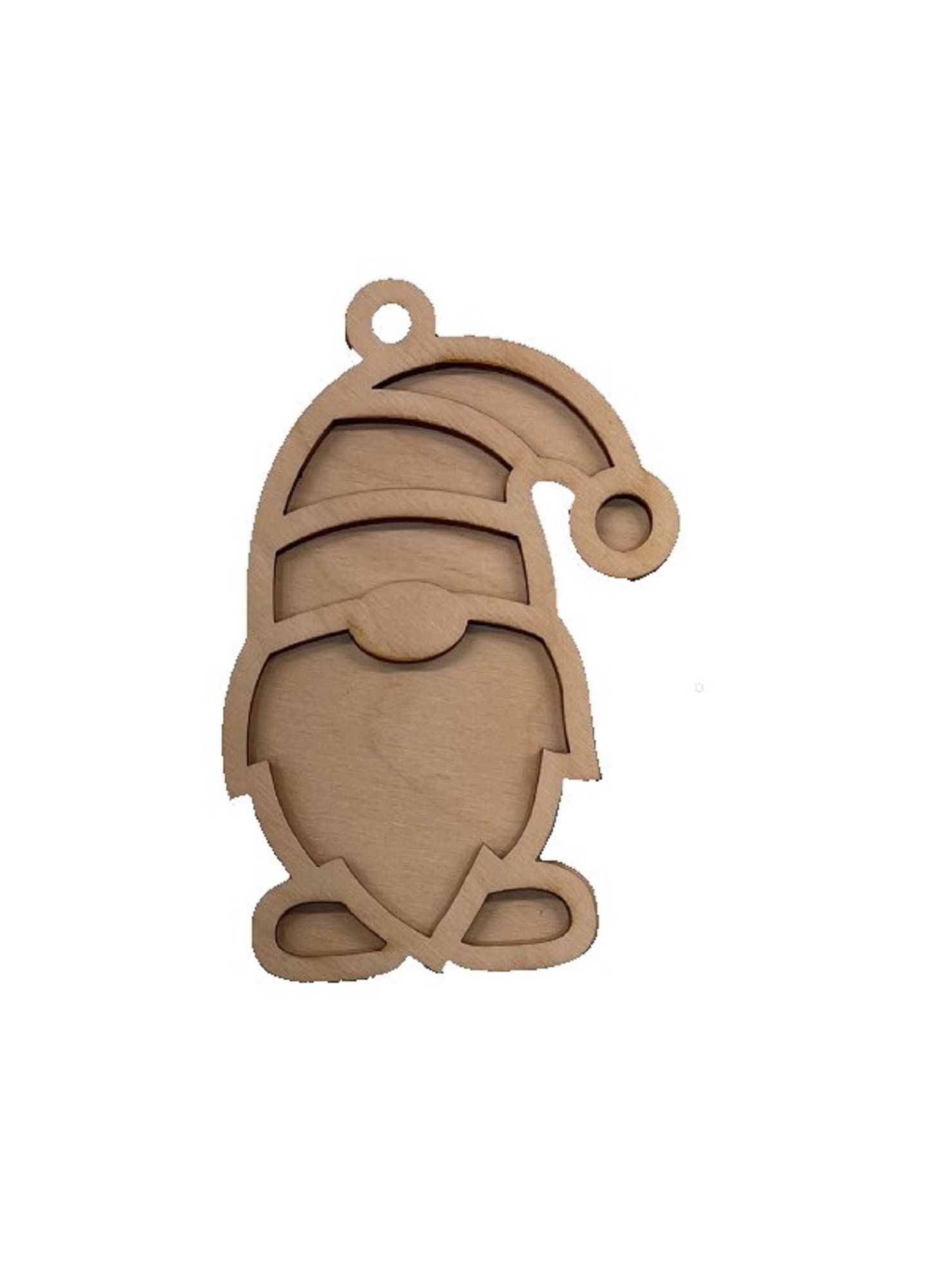 3D Ornament Gnome 2 Pieces Laser Cut Out Unfinished ORN142 3D Ornament Gnome 2 Pieces Laser Cut Out Unfinished ORN142