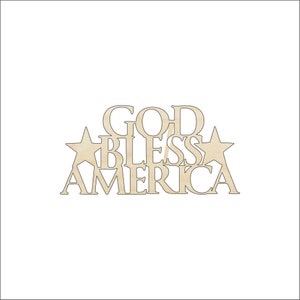 Word God Bless America - Laser Cut Out Unfinished Wood Craft Shape 4TH1 Word God Bless America - Laser Cut Out Unfinished Wood Craft Shape 4TH1