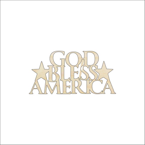 Word God Bless America - Laser Cut Out Unfinished Wood Craft Shape 4TH1 Word God Bless America - Laser Cut Out Unfinished Wood Craft Shape 4TH1