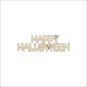 Word Happy Halloween - Laser Cut Out Unfinished Wood Craft Shape FAL196 Word Happy Halloween - Laser Cut Out Unfinished Wood Craft Shape FAL196