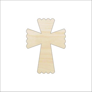 Cross - Laser Cut Out Unfinished Wood Craft Shape REL2 Cross - Laser Cut Out Unfinished Wood Craft Shape REL2