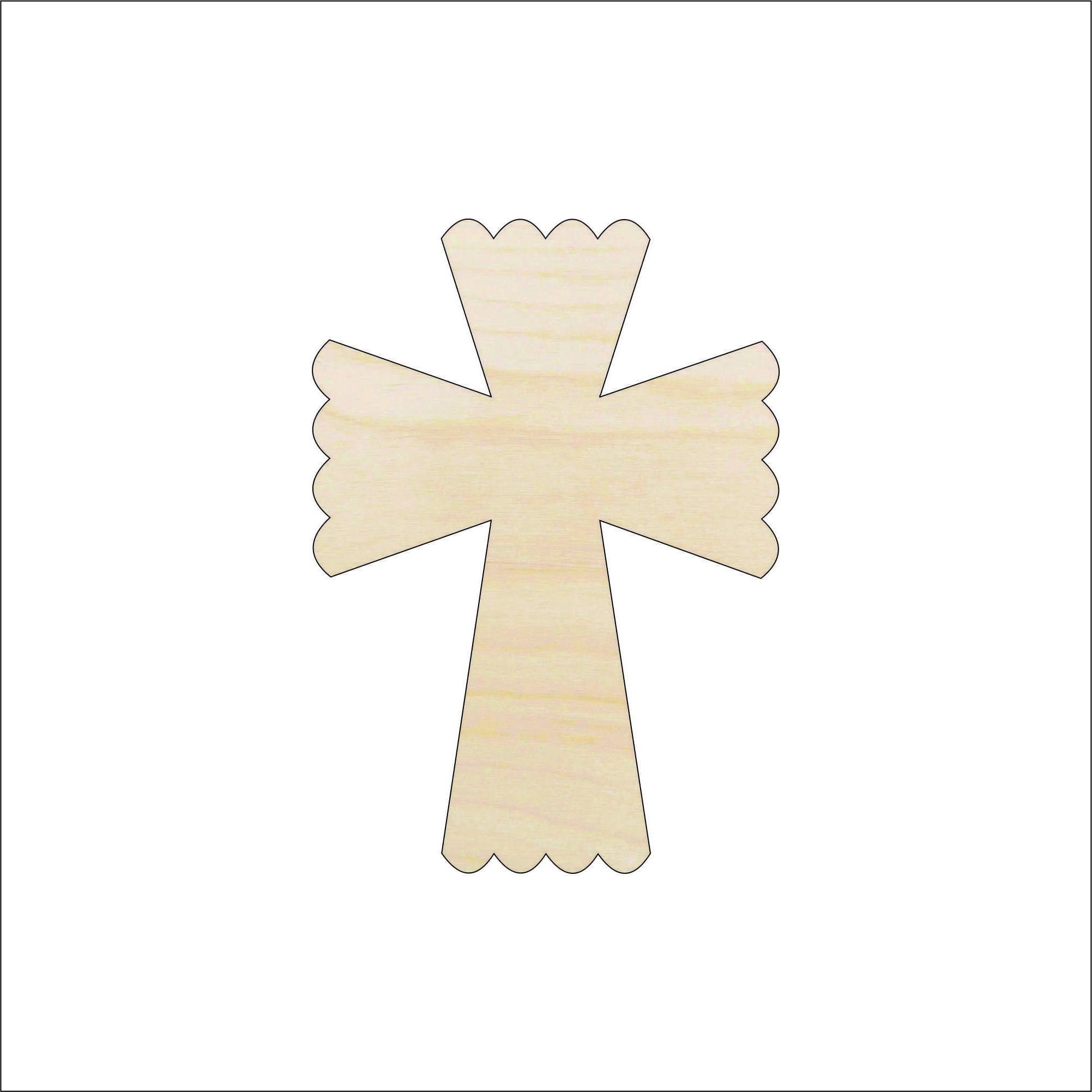 Cross - Laser Cut Out Unfinished Wood Craft Shape REL2 Cross - Laser Cut Out Unfinished Wood Craft Shape REL2