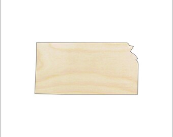 State Kansas - Laser Cut Out Unfinished Wood Craft Shape STAT64 State Kansas - Laser Cut Out Unfinished Wood Craft Shape STAT64