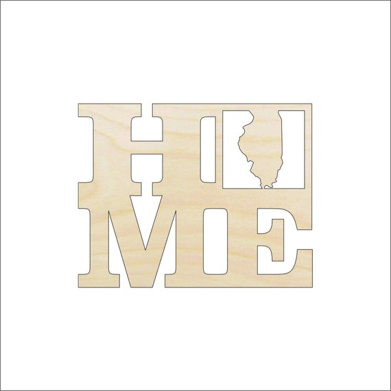 State Illinois Home - Laser Cut Out Unfinished Wood Craft Shape STAT35 State Illinois Home - Laser Cut Out Unfinished Wood Craft Shape STAT35