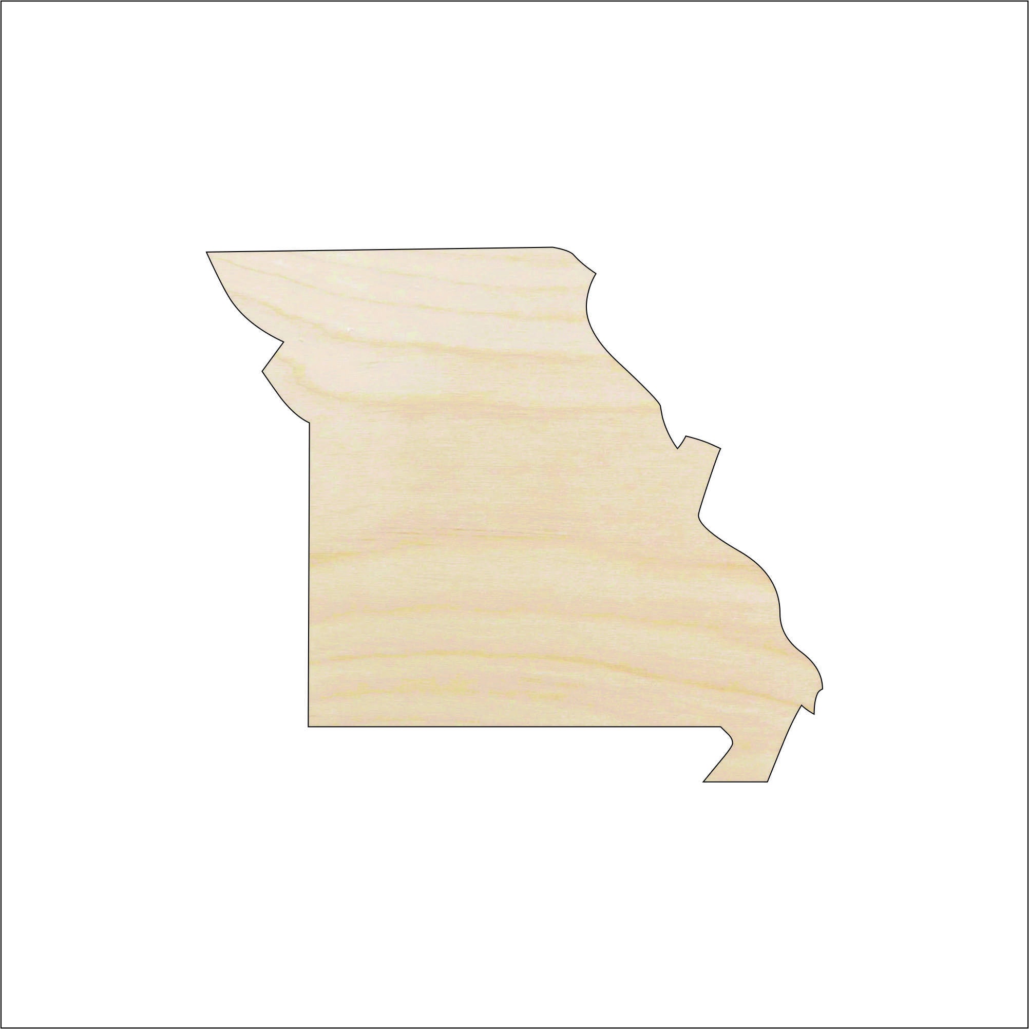State Missouri - Laser Cut Out Unfinished Wood Craft Shape STAT73 State Missouri - Laser Cut Out Unfinished Wood Craft Shape STAT73
