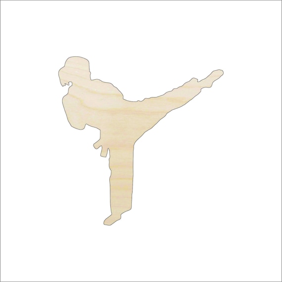 Sport Karate - Laser Cut Out Unfinished Wood Craft Shape SPT73 Sport Karate - Laser Cut Out Unfinished Wood Craft Shape SPT73