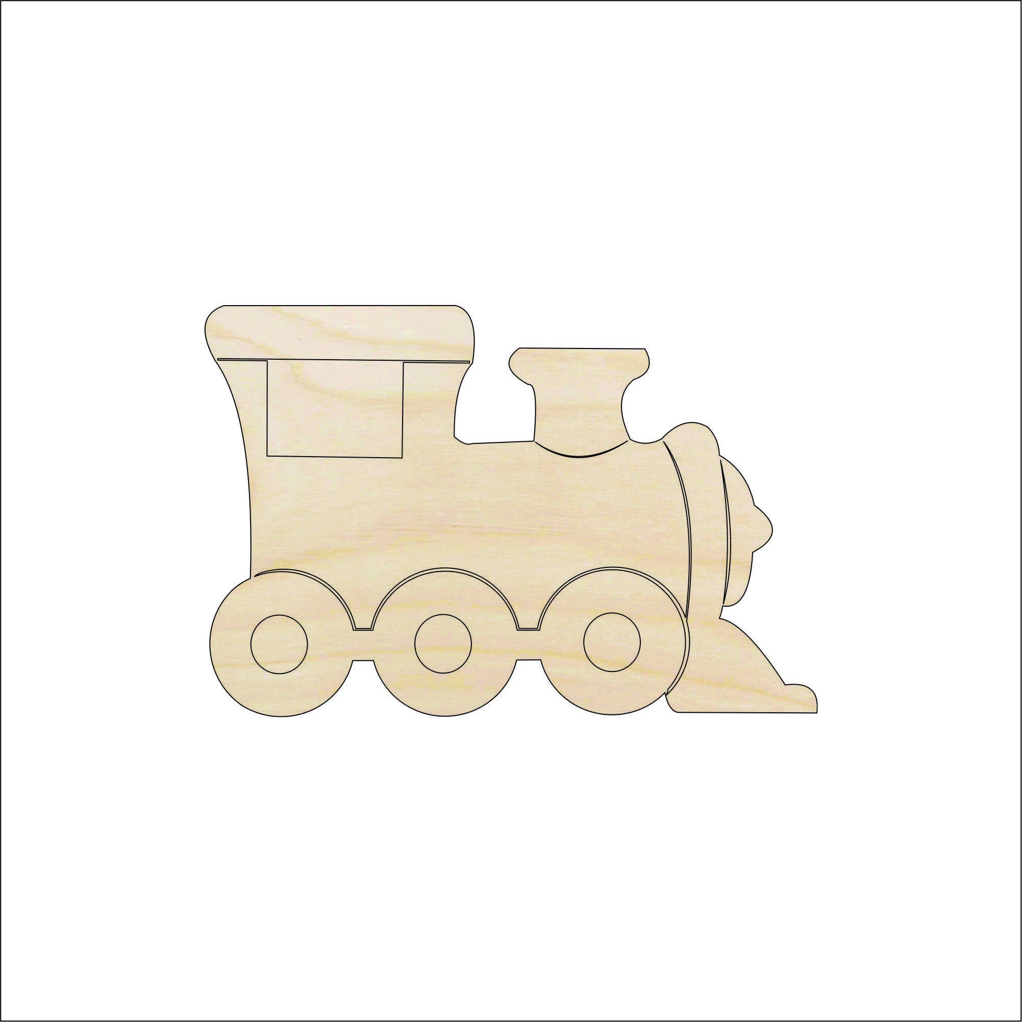 Train - Laser Cut Out Unfinished Wood Craft Shape TRN3 Train - Laser Cut Out Unfinished Wood Craft Shape TRN3