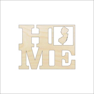 New Jersey Home - Unfinished Wood Laser Cut Out Shape Craft Supply STAT25