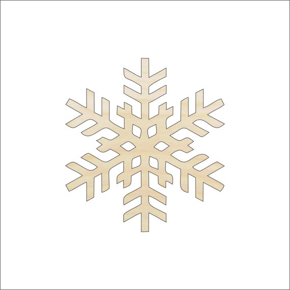 Snowflake Winter Unfinished Wood Shape Piece Cutout for DIY Craft